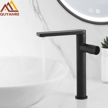 Preto fosco torneira da bacia 180 rotativa bico lavatório toque mixer único punho quente e fria torneira misturadora da bacia da bacia