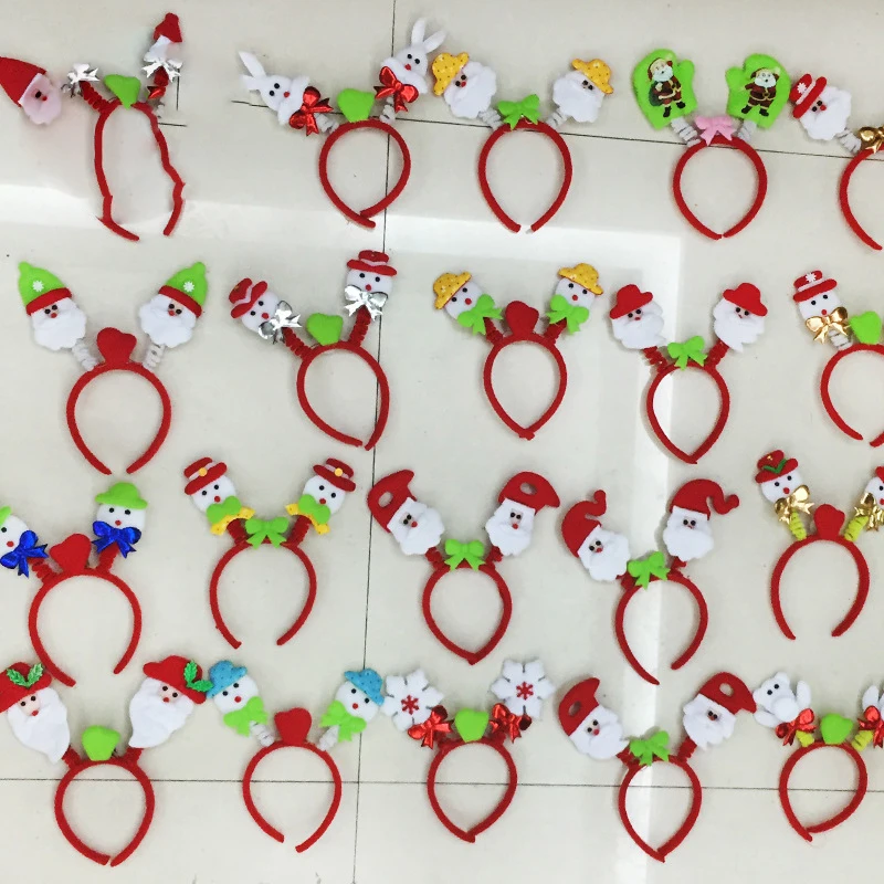 Christmas Headband LED Decor Hat Ornaments Children Lighting Red Xmas Gift Fashion Claus Santa Reindeer Novelty Party