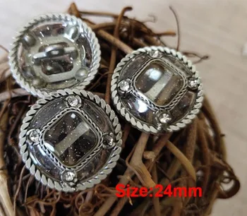 

New10pcs fashion high-end Metal alloy SILVER Drip oil clothing jacket Overcoat buttons shirt coat button Size 25mm free shipping