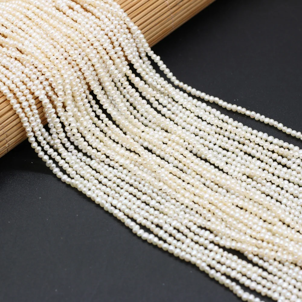 High Quality 100% Natural Freshwater Pearl Potato Shape Beads White Purple for Jewelry Making Bracelet Necklace Size 2-2.5mm