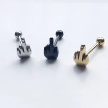 1 шт хирургическая сталь средний палец жестовая штанга для языка пирсинг кольца ювелирные изделия для тела панк