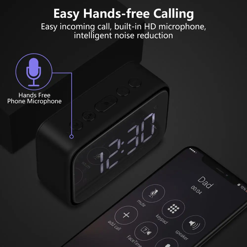 Ceny MISFUN LED cyfrowy wyświetlacz bezprzewodowy głośnik Bluetooth budzik 12W przenośny subwoofer stereo głośnik hifi