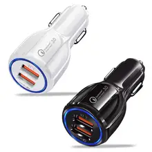 Автомобильное зарядное устройство Quick Charge 3,0 для мобильного телефона, двойное автомобильное зарядное устройство Usb Qualcomm Qc 3,0, адаптер быстрой зарядки, автомобильное зарядное устройство Mini Usb