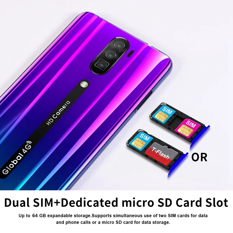 Rino ram 3G rom 64G полноэкранные смартфоны с системой Android OS 9,1, две sim-карты, 4G телефоны, штепсельная вилка европейского стандарта