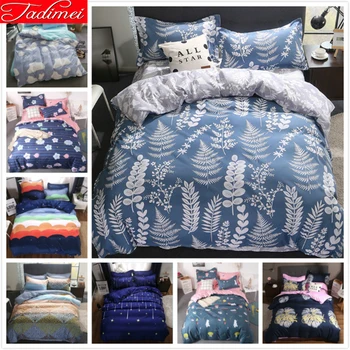 

Creative Leaves Quilt Comforter Duvet Cover Bedding Set Adult Big Queen King Size Soft Cotton Bed Linens 180x220 200x230 220x240