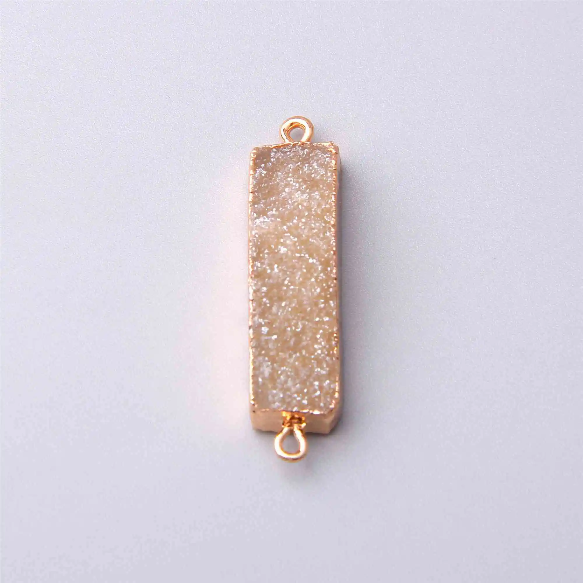 15. About 10x44mm Натуральный кристалльная Жеода Разъем Подвеска кулон agates Druzy Подвески из натурального камня коннектор драгоценных камней подвески, ожерелья ювелирных изделий - Окраска металла: 15. About 10x44mm