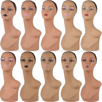 

H0044 Female Realistic PVC Mannequin Head Sale For Wig Jewelry And Hat Display Necklace Rack & Holder