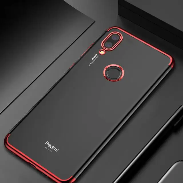 Чехол для телефона для Xiaomi Redmi Note 8 Pro, чехол, роскошный бампер, силиконовая прозрачная задняя крышка для Xiaomi Redmi Note 8T Note8 8A Note 7 Pro - Цвет: Red