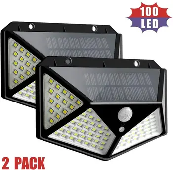 

100 Led Solar Lights Outdoor Motion Sensor Security Lights with IP65 Waterproof Solar Powered Wireless Wall Lights for Garden