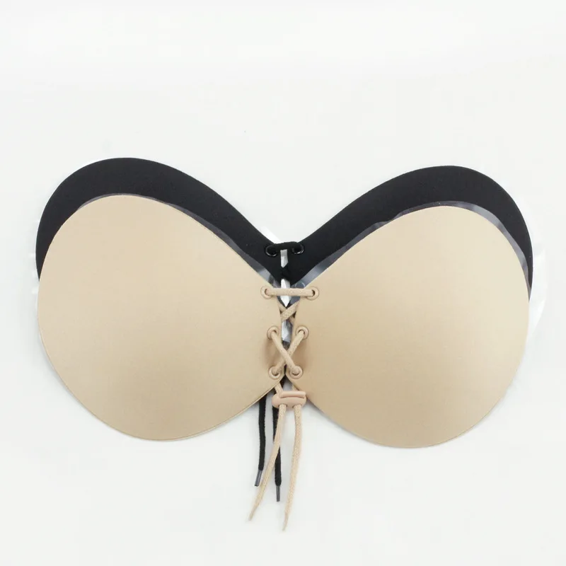 

Invisible Chest patch gathers super sticky skin color / black round cup invisible chest drawstring thin section special offer