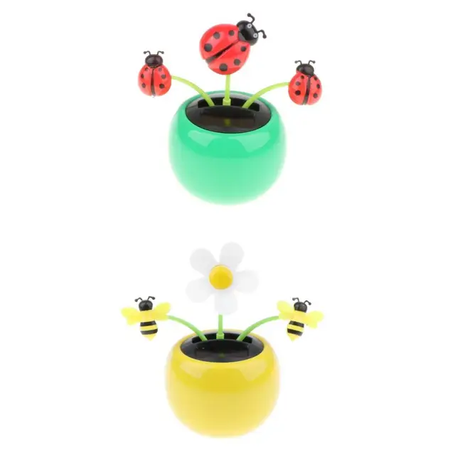 2 PCS Car Solar Dancing Toy, Solar Powered Flowers Animals, Dashboard Decor for Car, Funny Motion Toys, Holiday Birthday Gift 6