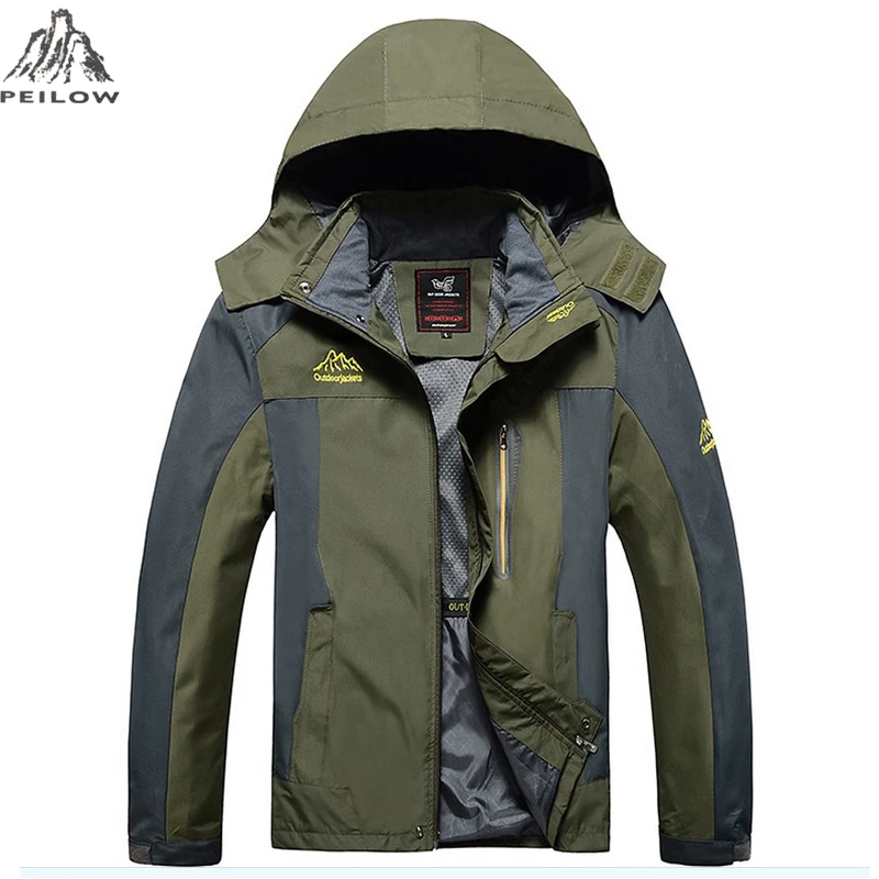 Peilow плюс Размеры L ~ 6XL 7XL 8XL Для мужчин пиджаки ветрозащитный Водонепроницаемый