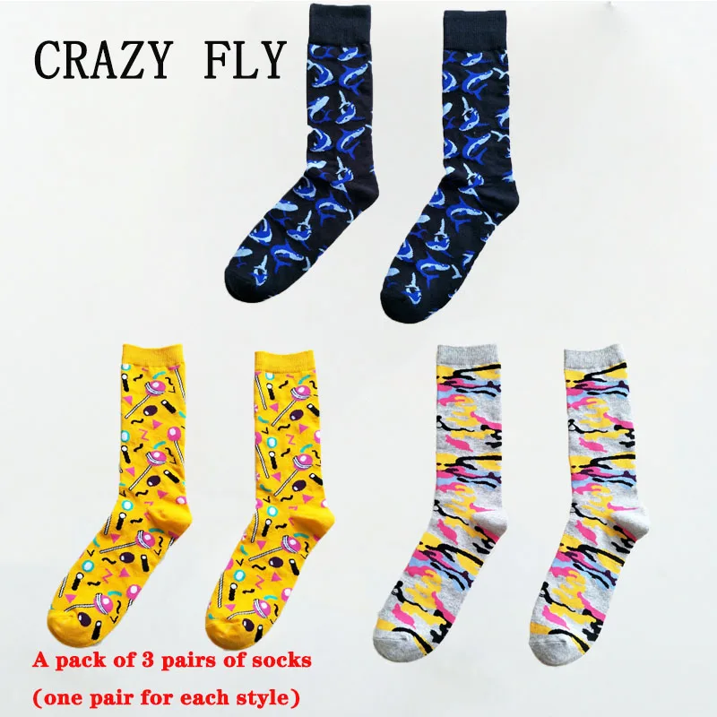 Модные Дизайнерские мужские/женские носки CRAZY FLY с изображением дельфина новинка