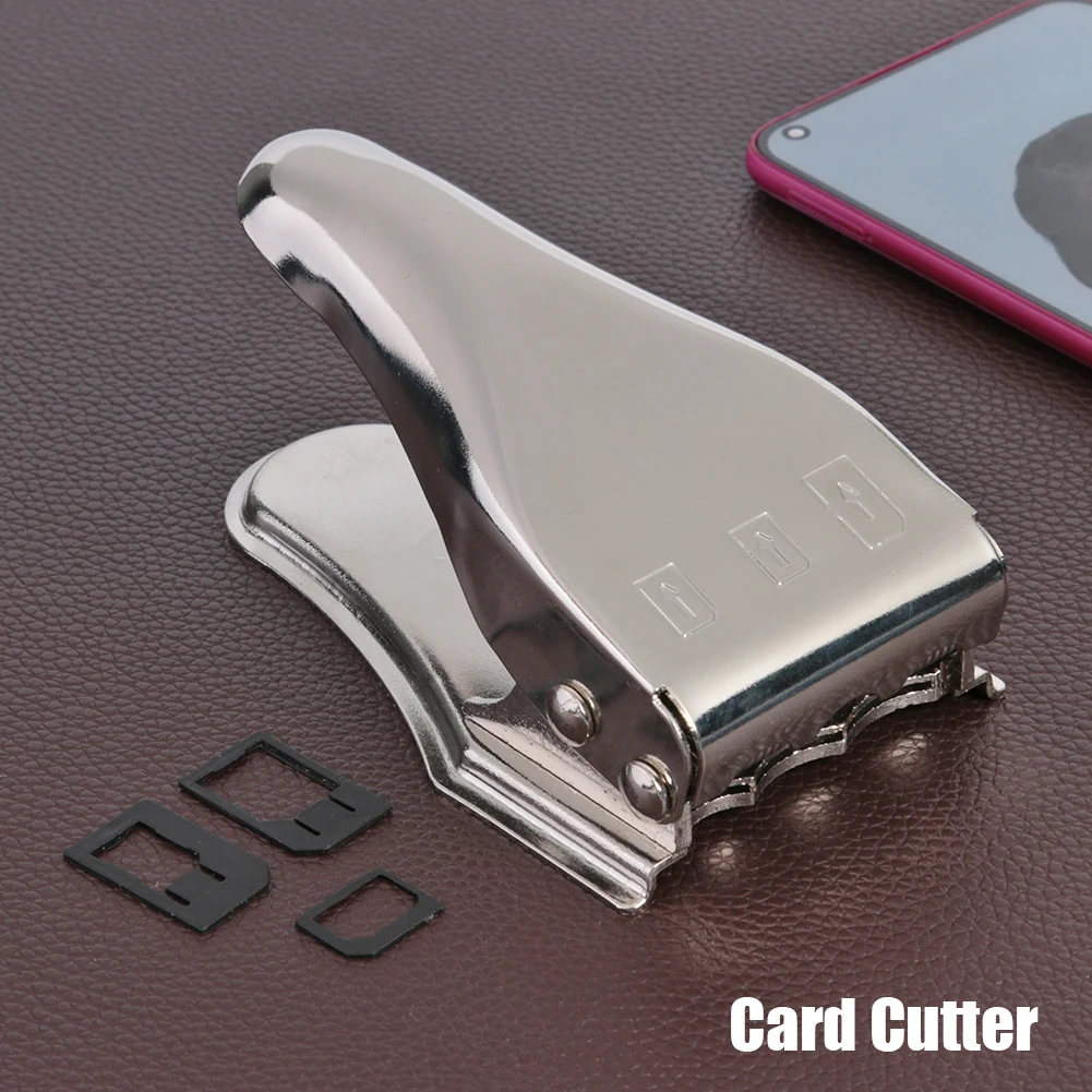 Micro SIM Card Cutter Phone Repair 3 in 1 Nano Mini Manual Metal Modify Tools for Outdoors Mobile Phone Ornaments