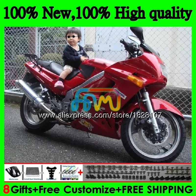 Корпус для KAWASAKI ZZR-250 90 95 96 97 98 99 ZZR все состоящий из топа красного цвета 250 90-99 27BS. 44 ZZR250 1990 1995 1996 1997 1998 1999 комплект обтекателей