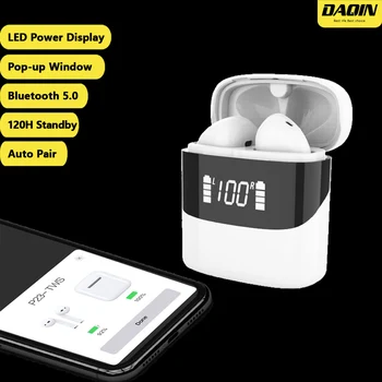 

DAQIN Wireless Earphone Earbuds Bluetooth 5.0 Touch Control Pop-up Window Sports Headphone Waterproof LED Display HIFI Stereo