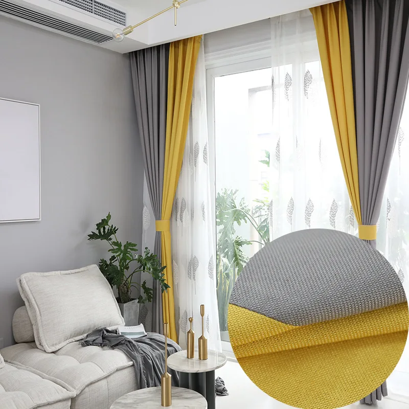 

Cotton And Linen Curtains Finished Curtains Photo Samples Rental Northern European-Style Curtain Shade Cloth Simple Modern