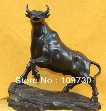 Бир 00471 1" Китайский Бронзовый арт диких животных стенд коррида Bull фигурка, статуэтка, скульптура