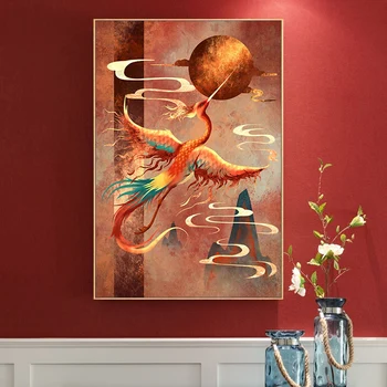 

paint by number art painting by numbers Hand-painted traditional mysterious phoenix furniture corridor decorative painting