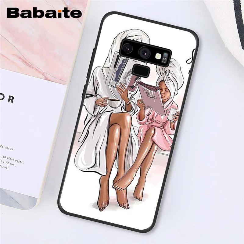 A15 Babaite Модный черный коричневый волос для мамы, дочки, сына, папы, телефона, чехол для samsung A50 S10 Plus S10E Note9 Note8 7 10 Pro - Цвет: A15