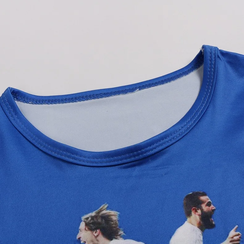 Комплект футболок для маленьких мальчиков, костюм с мячом, футболка с футбольной звездой, уличная одежда с Роналдо, Португалия, короткие штаны