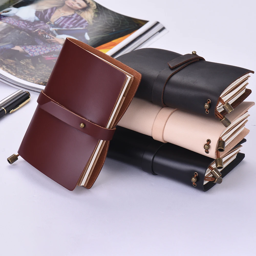 

Journal Portable Diary Leather Writing Notebook Refillable Lined Blank Grid Paper Business Notepad Gift for Students Travelers
