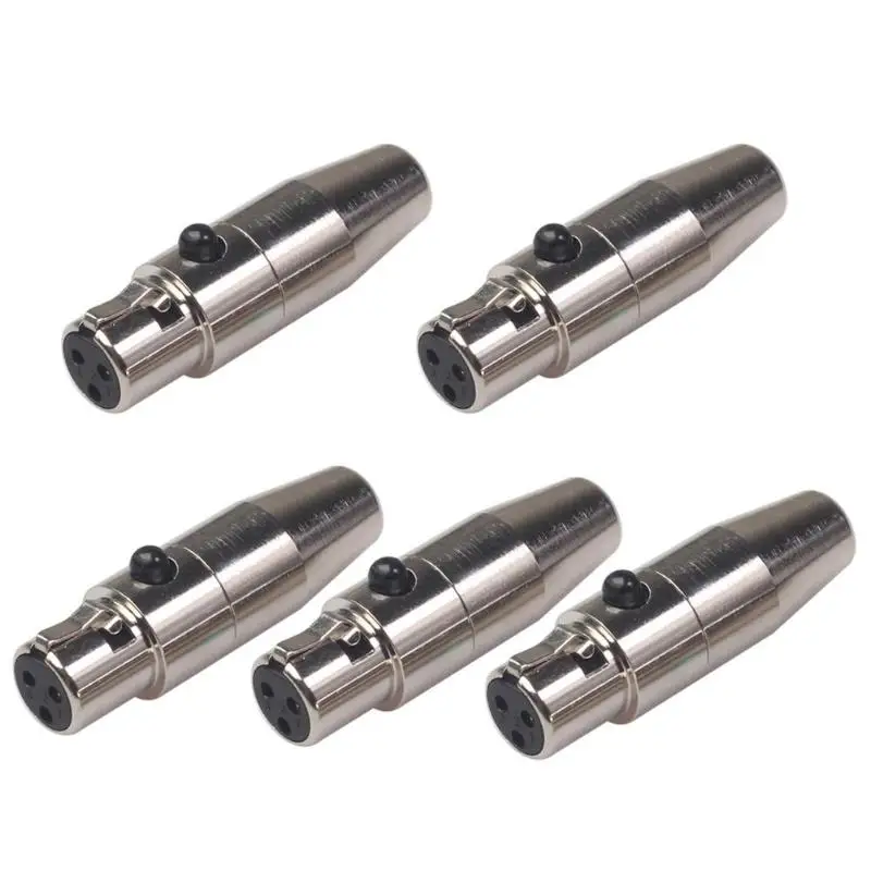 1/2/шт. Мини 3 Pin XLR Мужской Женский аудио разъем из чистой меди корпус хорошее Экранирование производительность разъем для микрофона золото серебро - Color: 5pcs B