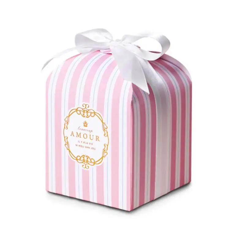 

30pcs/lot Wedding Bronzing Paper Candy Box Baking Cookies Packing Box Christmas Wedding Party Gift Box