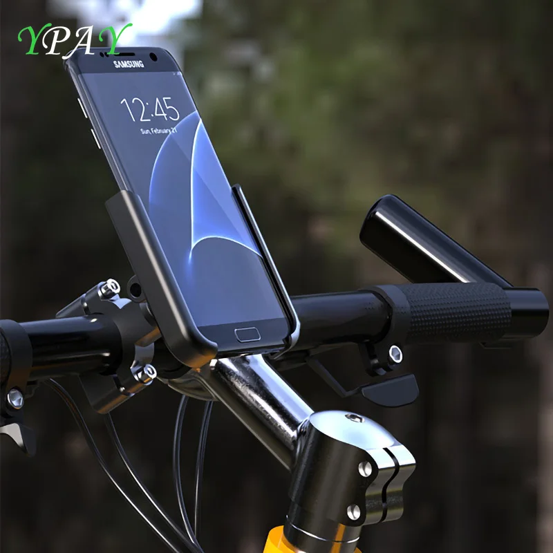 

YPAY Mountain Bicycle Phone Holder Stand Motorcycle Rearview Mirrorr Handlebar Stand Aluminum Adjustable 4-7 inch phone Mount