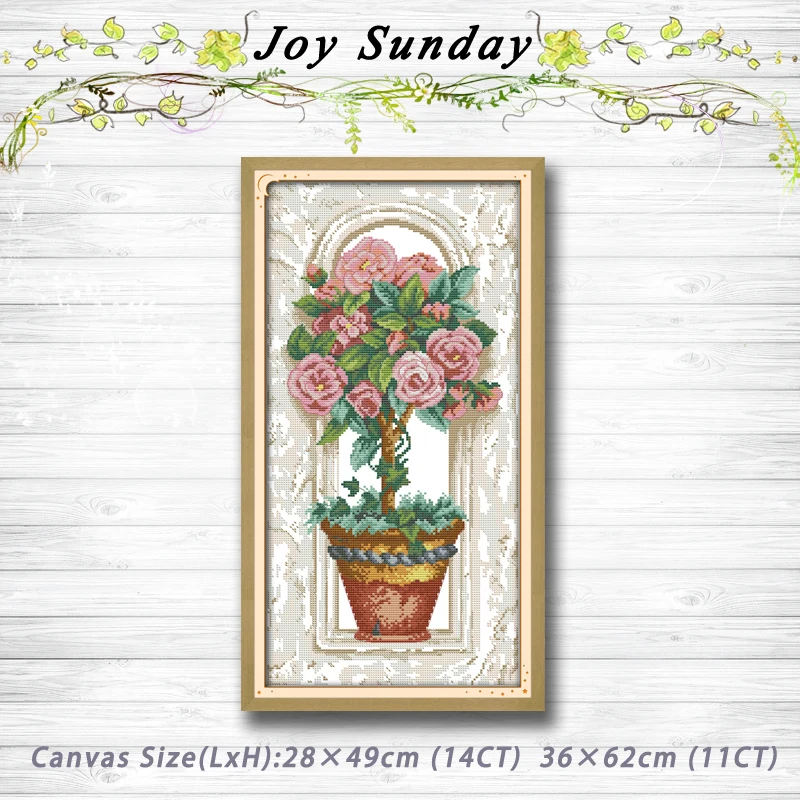 

Roses on the windowsill Decor patterns Counted Cross Stitch 11CT Printed 14CT Handmade Cross Stitch Set Embroidery Needlework