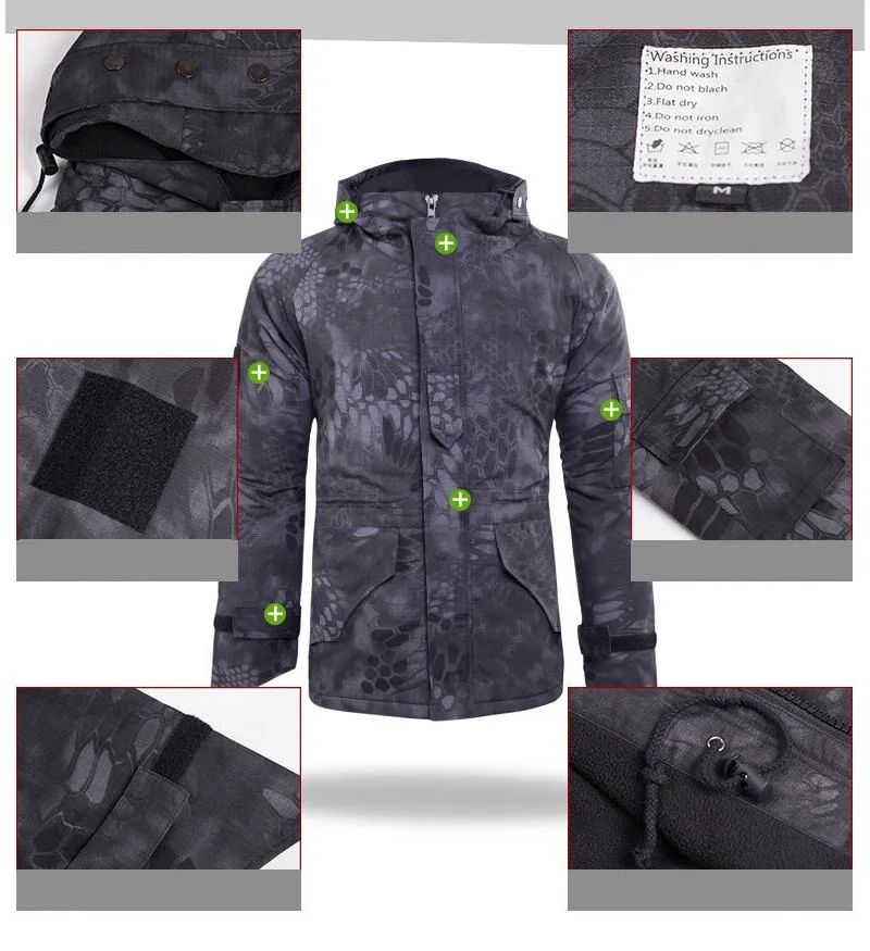 

Free shipping,army fleece charge garments Brand multi function jacket.Tactical camouflage winter warm jackets,army clothing