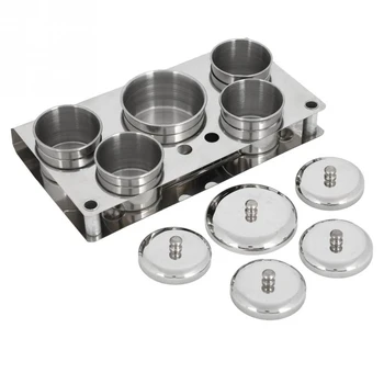 

5Pcs Stainless Steel Nail Art Mini Powder & Liquid Set Cans Storage Box Compact Manicure Tools Disinfection Sterilizer Box