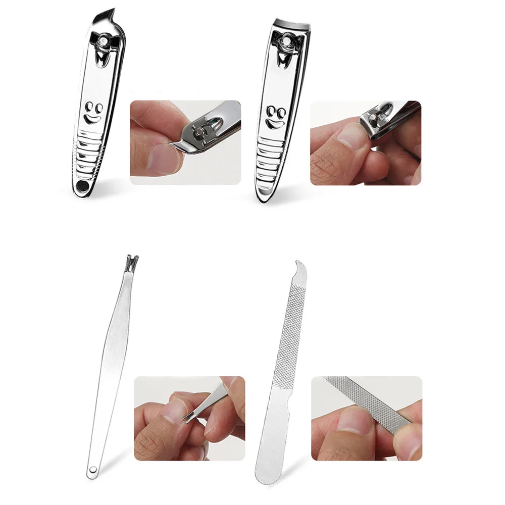 8pcs/Set New Manicure Nail Clippers Pedicure Set Portable Travel Hygiene Kit Stainless Steel Nail Cutter Tool Set#H