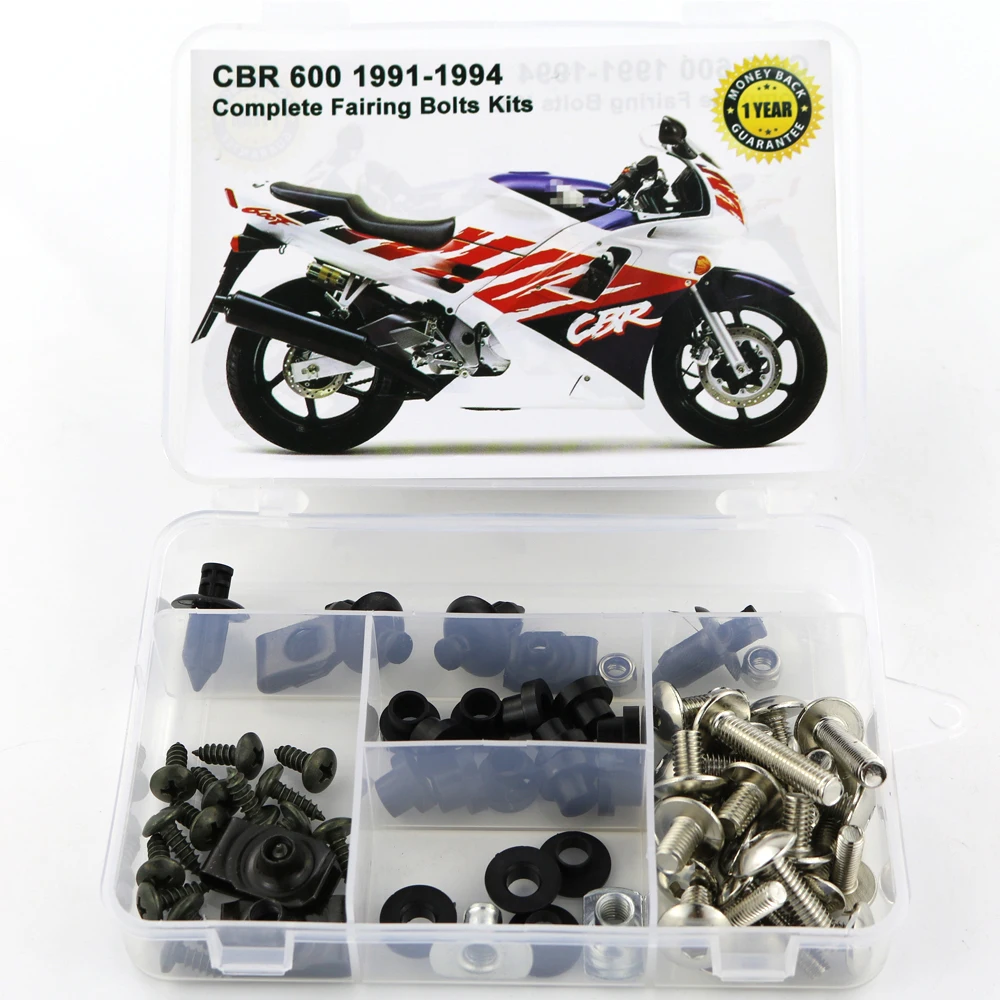 Silver Для Honda CBR600 CBR 600 1991 1992 1993 1994 мотоциклетные полный обтекатель Болты Комплект Скорость гайки зажимы винт OEM Стиль Сталь - Цвет: Silver