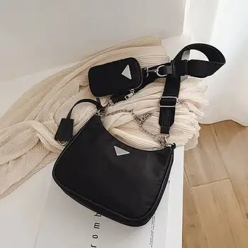 

Women Crossbody Bag Fashion Casual Designer Baguette Mini Shoulder Bag Nylon Handbag Female For Shoulder Messenger Bag