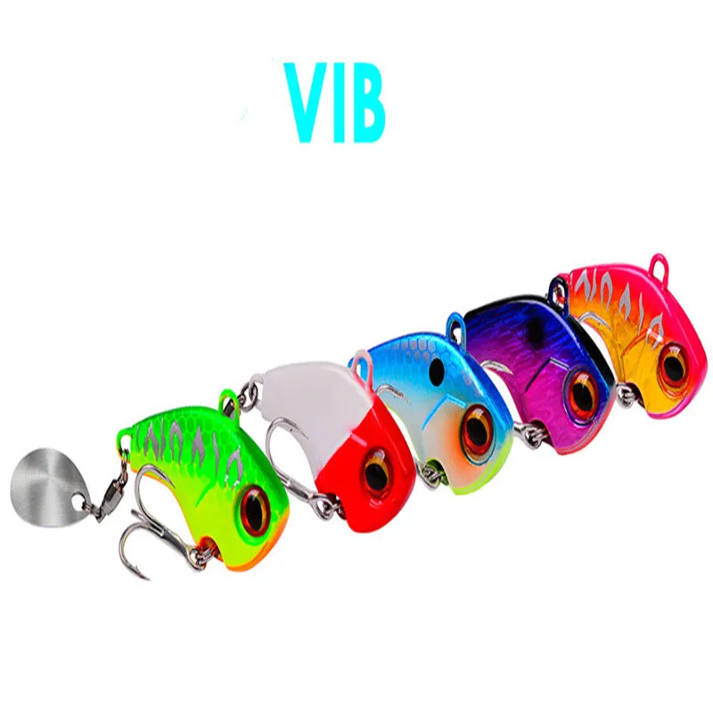 1PCS Lifelike Mini Swimming Hard Bait 6g15g28g Metal Rotating Vibration VIB Sequin Submerged Wobbler Winter Fishing Gear