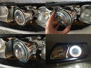 Image 3 - For Volvo S40 II V50 2004 2005 2006 2007 pre Facelift Ultra bright SMD LED Angel Eyes halo rings kit Day Light Car styling