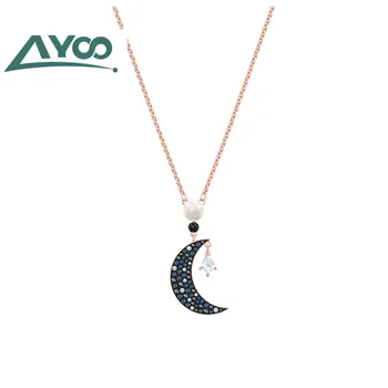 

AYOO High Quality Star Luna Gold Pendant with Black Moon Lady Necklace