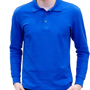 Image of 100% Cotton High Quality Solid color Polo Shirt Fashion Casual Polo Shirts men's Long sleeve polo shirt Plus Size