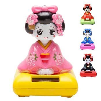 

Solar Powered Bobblehead Toy Figure, Japanese Kimono Maiko Geisha