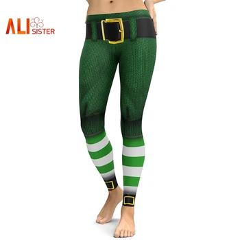 

Christmas Trousers Women Lady Casual Elasticity Skinny Leggins Mujer High Waist Workout Printing Stretchy Pants leggings