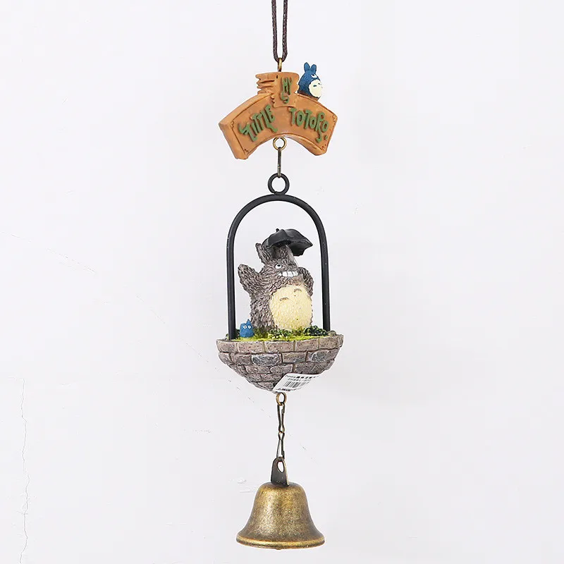 DIY Totoro Wind Chime домашний декор милая девушка украшение комнаты колокольчик кулон подарок на день рождения реалистичные смолы животных колокольчики