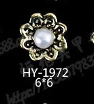 HY-1972 10pcs 10 шт./лот, древний сплав для дизайна ногтей, 3d Цветы с плоской задней частью, бриллианты, жемчужные ювелирные изделия, стразы, украшения для ногтей - Цвет: HY-1972 10pcs
