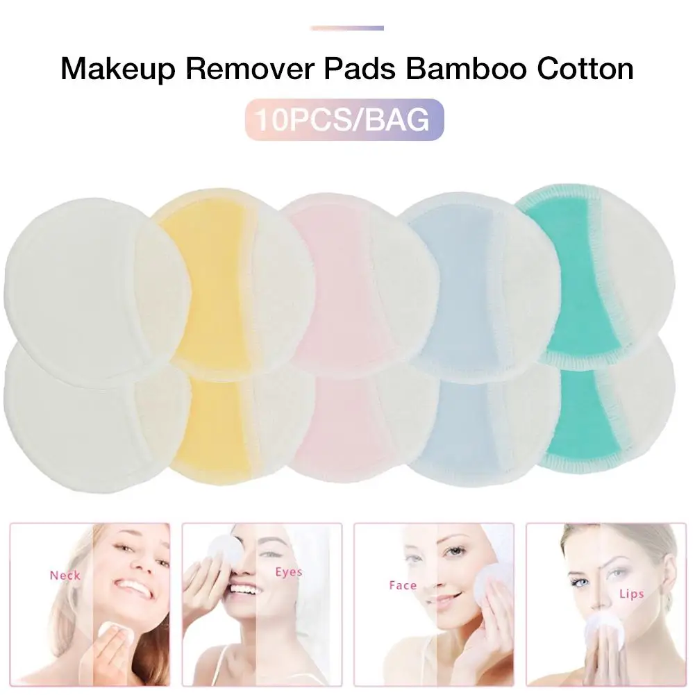 

10pcs Reusable Makeup Remover Pads Makeup Remover Discs Washable Cosmetic Makeup Pads for All Skin Types