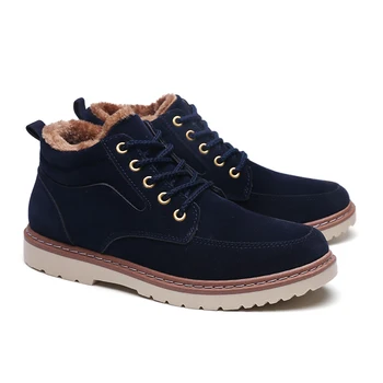 

2020 Super Warm Men's Winter Suede Leather Ankle Boots Men Autumn Snow Boots Leisure Autumn Boots Mens Shoes