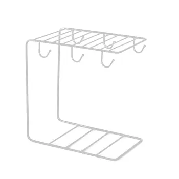 

Plating Restaurant Double Layers European Style Iron Cup Rack Multifunction Space Saving Handcrafted Storage Basket Organizer