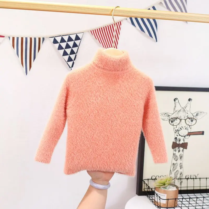 Оранжевый Вязаный зимний свитер для девочек-подростков; Рождественский детский свитер; вязаные осенние свитера для маленьких девочек; топы серого и бежевого цвета; детская одежда - Цвет: Оранжевый
