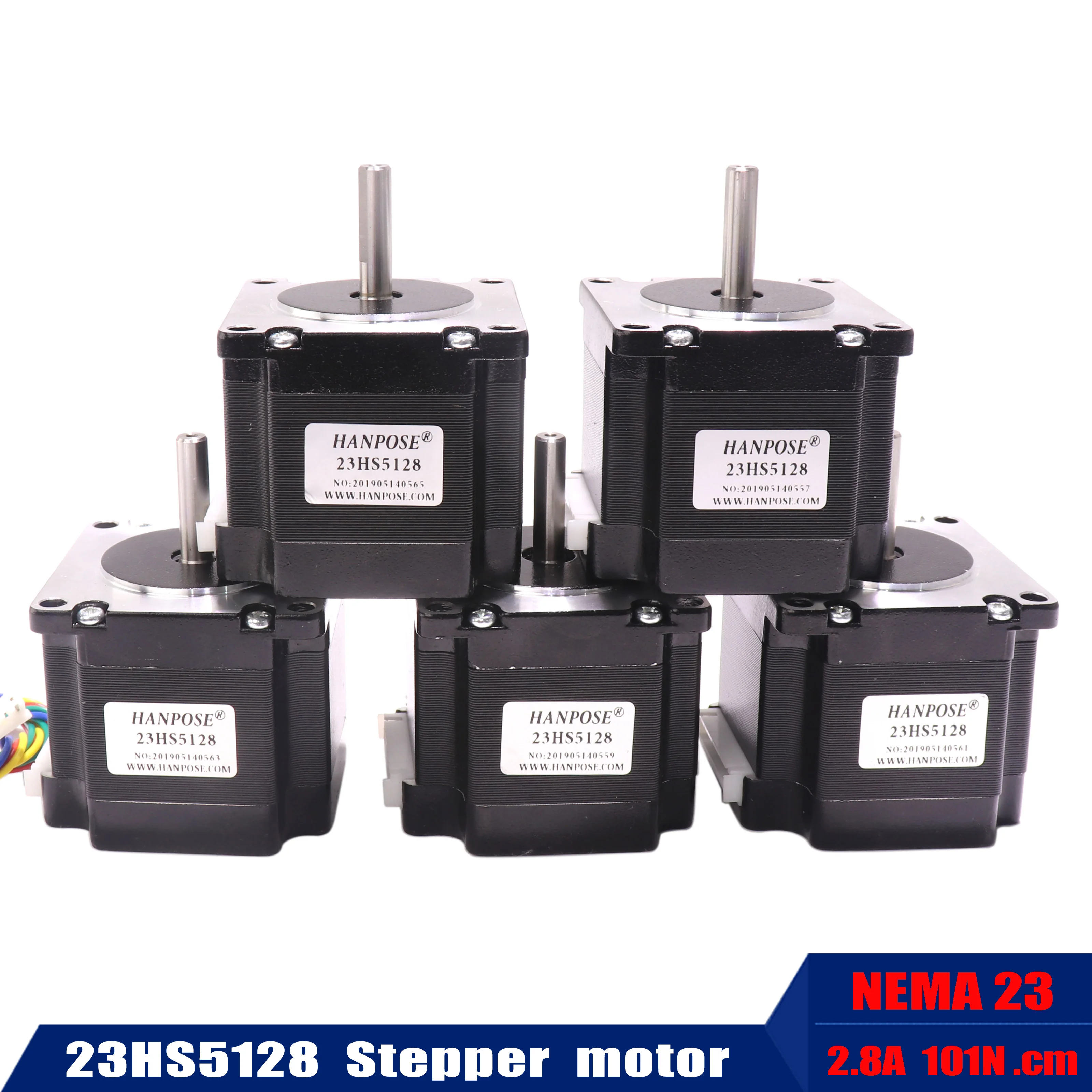 5 шт. NEMA23 шаговый двигатель 23HS5128 57x51 мм 2.8A 4 провода 101N. См D = 6 35 8 для робота и CNC