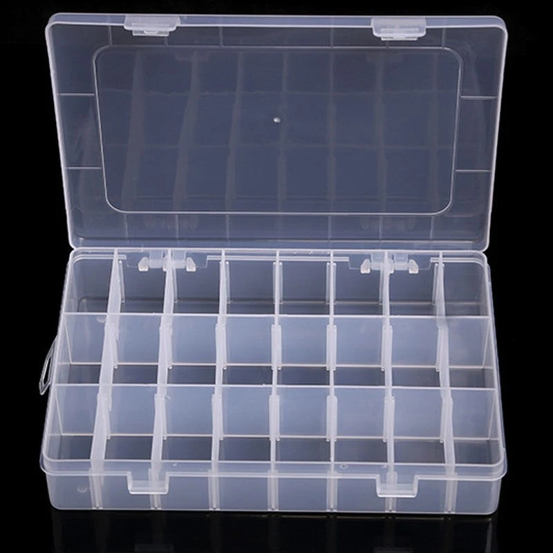 Caja organizadora de plástico, recipiente de almacenamiento transparente en forma de rejilla perfecto guardar cuentas de joyería, pastillas y tornillos, 10/15/24 compartimentos|Cajas y recipientes de almacenamiento| - AliExpress