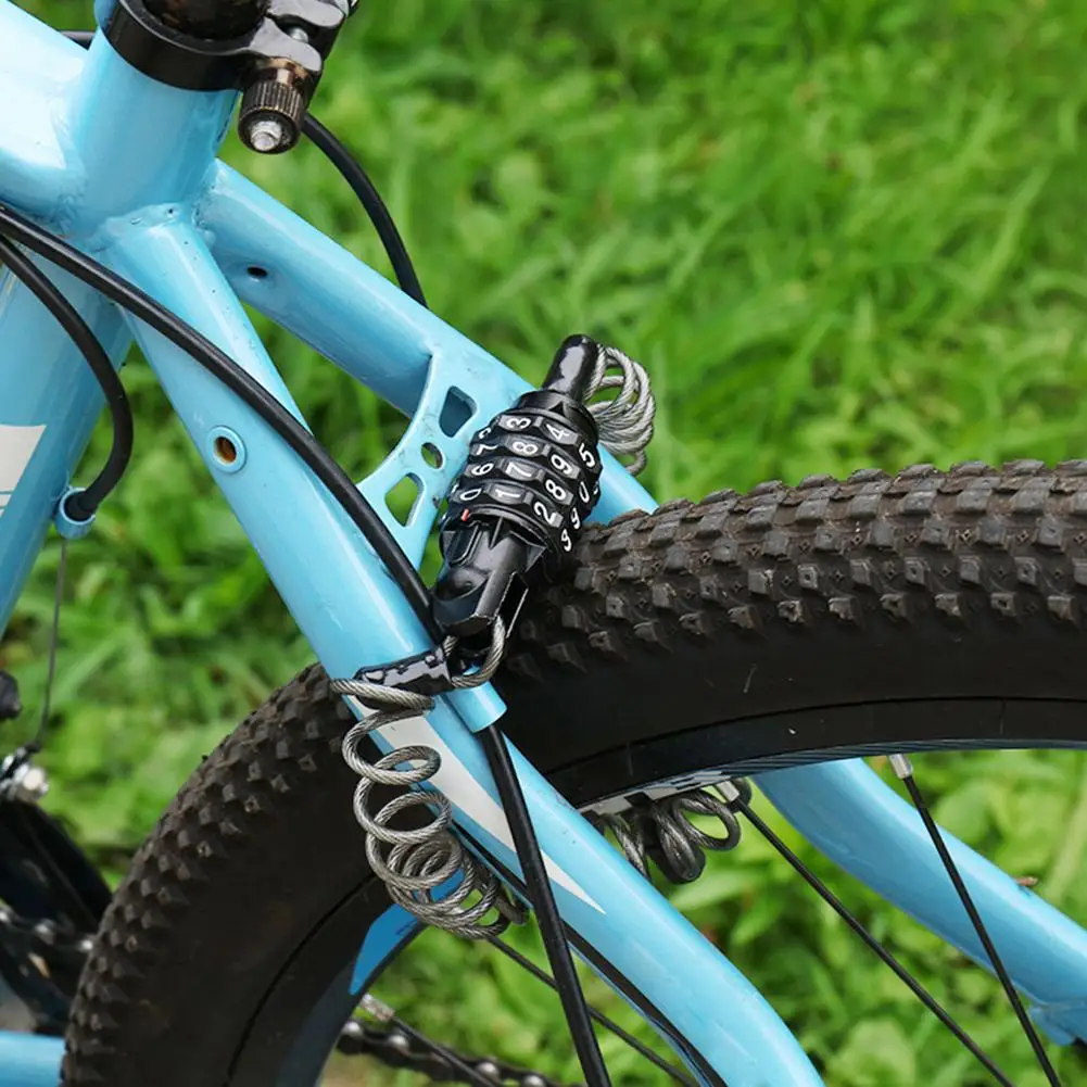 

Motorcycle Helmet Lock Telescopic Cable Anti-theft 4 Digit Password Combination Bike Cable Bicycle Combination Lock